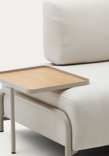 KAVE HOME Large Compo-bakke i egefiner med naturlig finish og beige metalstruktur