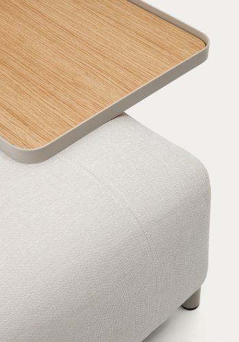 KAVE HOME Large Compo-bakke i egefiner med naturlig finish og beige metalstruktur