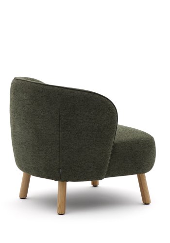 KAVE HOME Ulit lnestol - grn chenille stof og natur bgetr