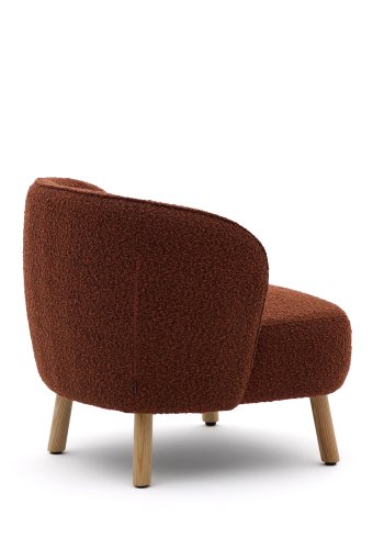 KAVE HOME Ulit lnestol - terracotta bouclé stof og natur bgetr
