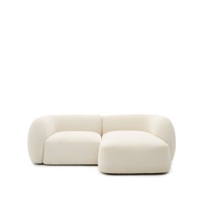 KAVE HOME Modulopbygget 2-personers sofa Martina i ecru chenille med hjre chaiselong 230 cm