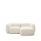KAVE HOME Modulopbygget 2-personers sofa Martina i ecru chenille med hjre chaiselong 230 cm