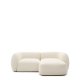 KAVE HOME Modulopbygget 2-personers sofa Martina i ecru chenille med hjre chaiselong 230 cm