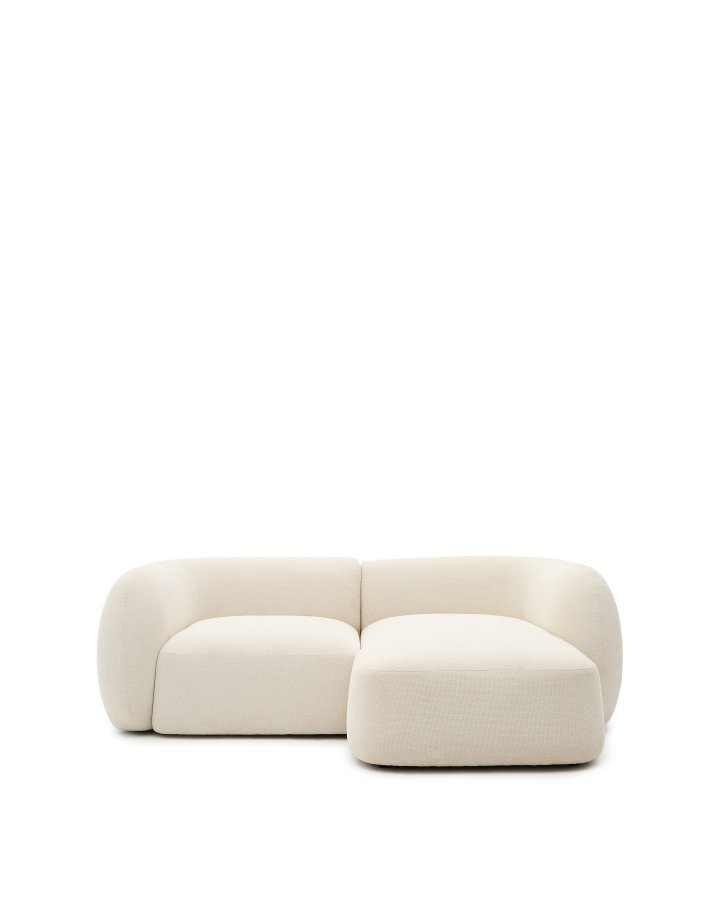 KAVE HOME Modulopbygget 2-personers sofa Martina i ecru chenille med hjre chaiselong 230 cm