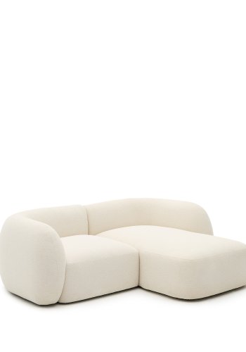 KAVE HOME Modulopbygget 2-personers sofa Martina i ecru chenille med hjre chaiselong 230 cm