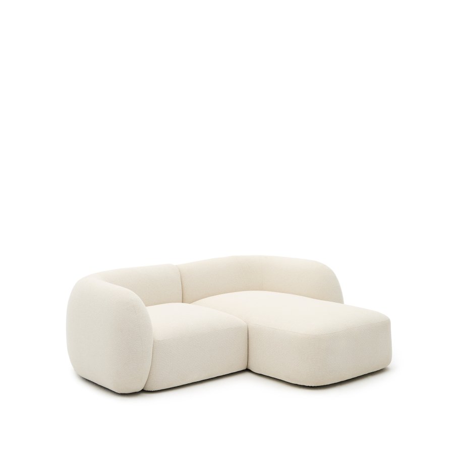 KAVE HOME Modulopbygget 2-personers sofa Martina i ecru chenille med hjre chaiselong 230 cm
