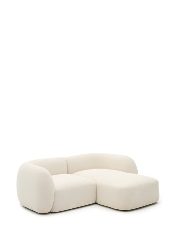 KAVE HOME Modulopbygget 2-personers sofa Martina i ecru chenille med hjre chaiselong 230 cm