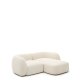 KAVE HOME Modulopbygget 2-personers sofa Martina i ecru chenille med hjre chaiselong 230 cm
