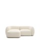 KAVE HOME Modulopbygget 2-personers sofa Martina i ecru chenille med venstre chaiselong 230 cm