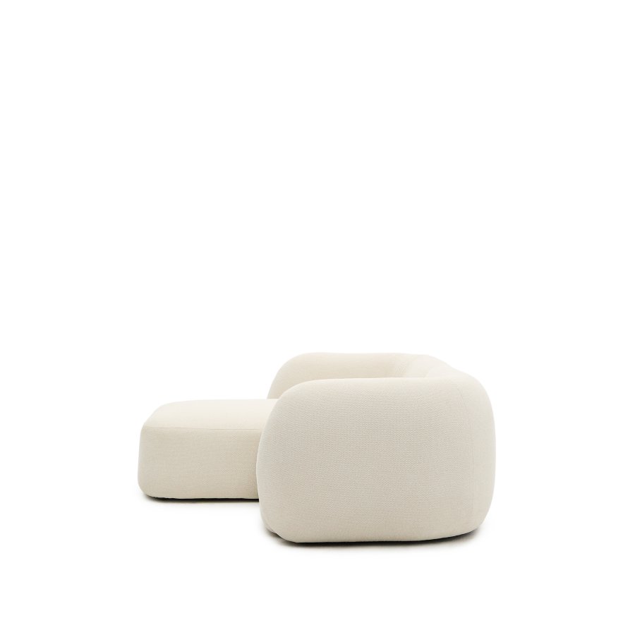 KAVE HOME Modulopbygget 2-personers sofa Martina i ecru chenille med venstre chaiselong 230 cm