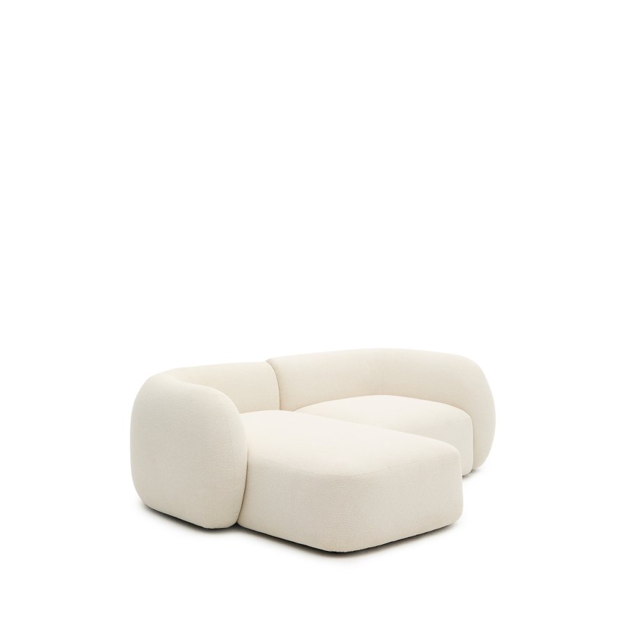 KAVE HOME Modulopbygget 2-personers sofa Martina i ecru chenille med venstre chaiselong 230 cm
