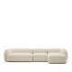 KAVE HOME Modulopbygget 4-personers sofa Martina i ecru chenille med hjre chaiselong 377 cm