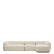 KAVE HOME Modulopbygget 4-personers sofa Martina i ecru chenille med hjre chaiselong 377 cm