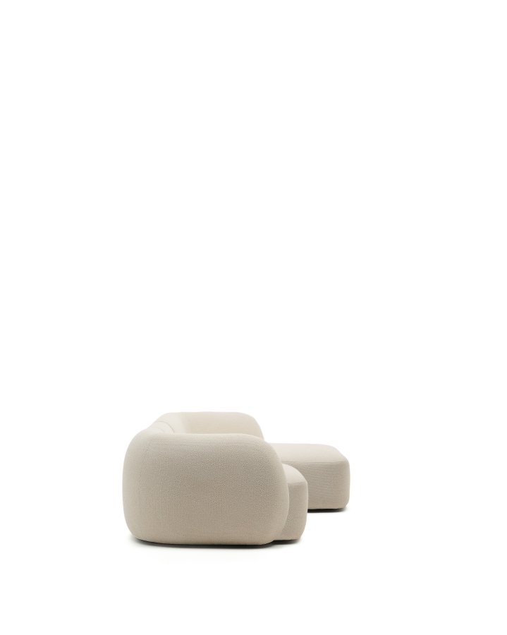 KAVE HOME Modulopbygget 4-personers sofa Martina i ecru chenille med hjre chaiselong 377 cm