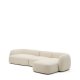 KAVE HOME Modulopbygget 4-personers sofa Martina i ecru chenille med hjre chaiselong 377 cm