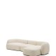 KAVE HOME Modulopbygget 4-personers sofa Martina i ecru chenille med hjre chaiselong 377 cm