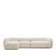 KAVE HOME Modulopbygget 4-personers sofa Martina i ecru chenille med venstre chaiselong 377 cm