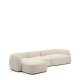 KAVE HOME Modulopbygget 4-personers sofa Martina i ecru chenille med venstre chaiselong 377 cm