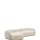 KAVE HOME Modulopbygget 4-personers sofa Martina i ecru chenille med venstre chaiselong 377 cm