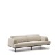 KAVE HOME Aurum 3-pers. sofa, m. tilbagelnet nakkesttte - ecru chenille og matgr metal (234cm)