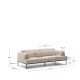 KAVE HOME Aurum 3-pers. sofa, m. tilbagelnet nakkesttte - ecru chenille og matgr metal (234cm)