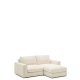 KAVE HOME Alea ecru chenille 3-personers modulsofa med hjre chaiselong og aftageligt betrk 220c