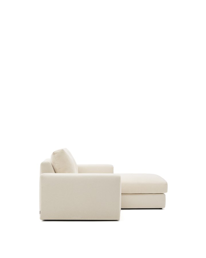 KAVE HOME Alea ecru chenille 3-personers modulsofa med hjre chaiselong og aftageligt betrk 220c