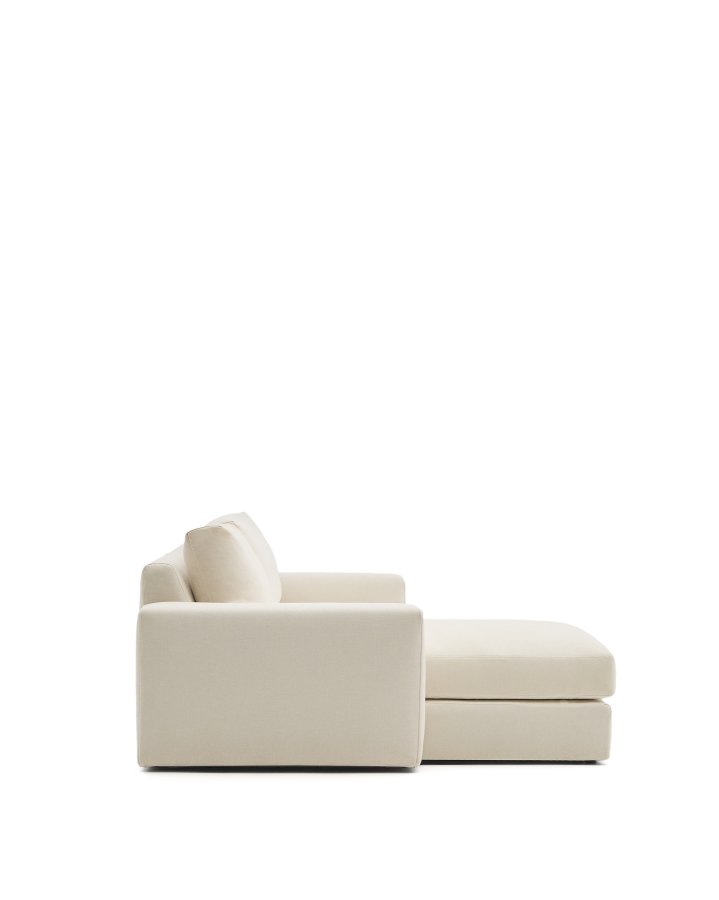 KAVE HOME Alea ecru chenille 3-personers modulsofa med venstre chaiselong og aftageligt betrk 220 cm