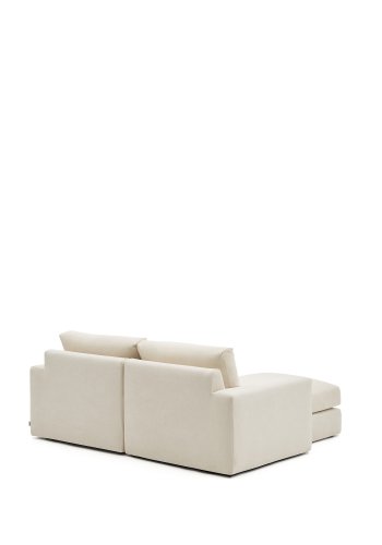 KAVE HOME Alea ecru chenille 3-personers modulsofa med venstre chaiselong og aftageligt betrk 220 cm