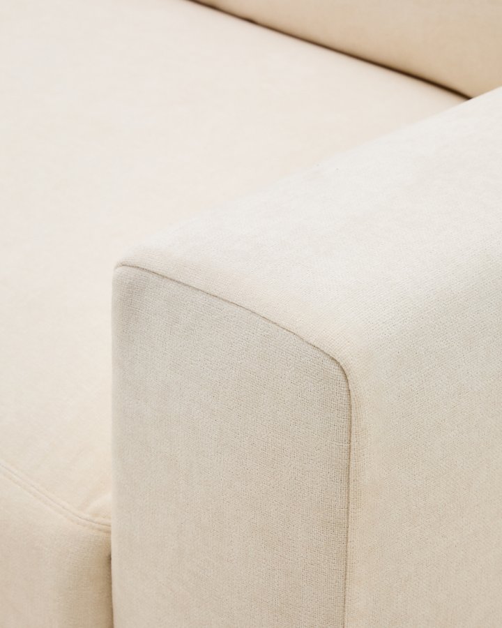 KAVE HOME Alea ecru chenille 3-personers modulsofa med venstre chaiselong og aftageligt betrk 220 cm