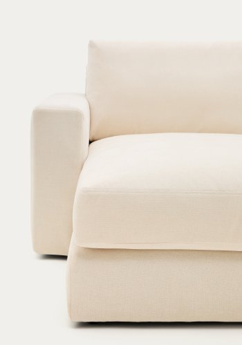 KAVE HOME Alea ecru chenille 3-personers modulsofa med venstre chaiselong og aftageligt betrk 220 cm