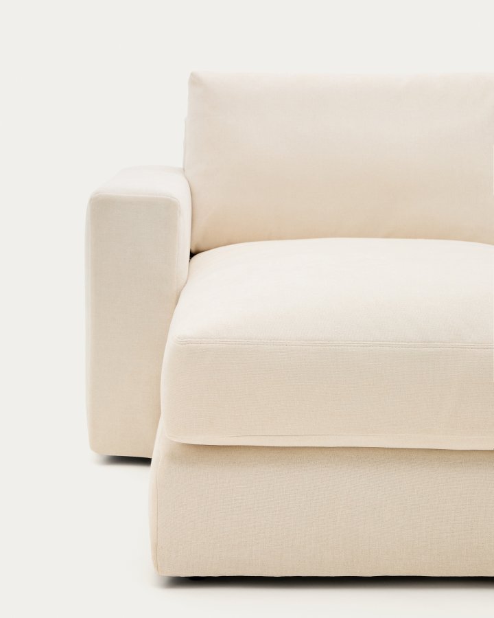 KAVE HOME Alea ecru chenille 3-personers modulsofa med venstre chaiselong og aftageligt betrk 220 cm