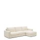 KAVE HOME Alea ecru chenille 4-personers modulsofa med hjre chaiselong og aftageligt betrk 310c