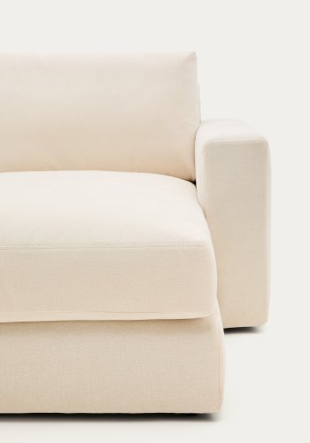 KAVE HOME Alea ecru chenille 4-personers modulsofa med hjre chaiselong og aftageligt betrk 310c