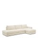 KAVE HOME Alea ecru chenille 5-personers modulsofa med hjre chaiselong og aftageligt betrk 340c