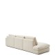 KAVE HOME Alea ecru chenille 5-personers modulsofa med hjre chaiselong og aftageligt betrk 340c