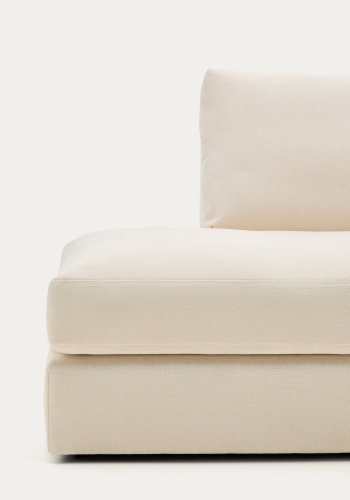 KAVE HOME Alea ecru chenille 5-personers modulsofa med hjre chaiselong og aftageligt betrk 340c
