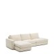 KAVE HOME Alea ecru chenille 5-personers modulsofa med venstre chaiselong og aftageligt betrk 340 cm