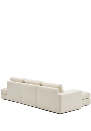 KAVE HOME Alea ecru chenille 5-personers modulsofa med venstre chaiselong og aftageligt betrk 340 cm