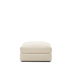 KAVE HOME Alea ecru chenille fodsttte med aftageligt betrk 90 x 90 cm