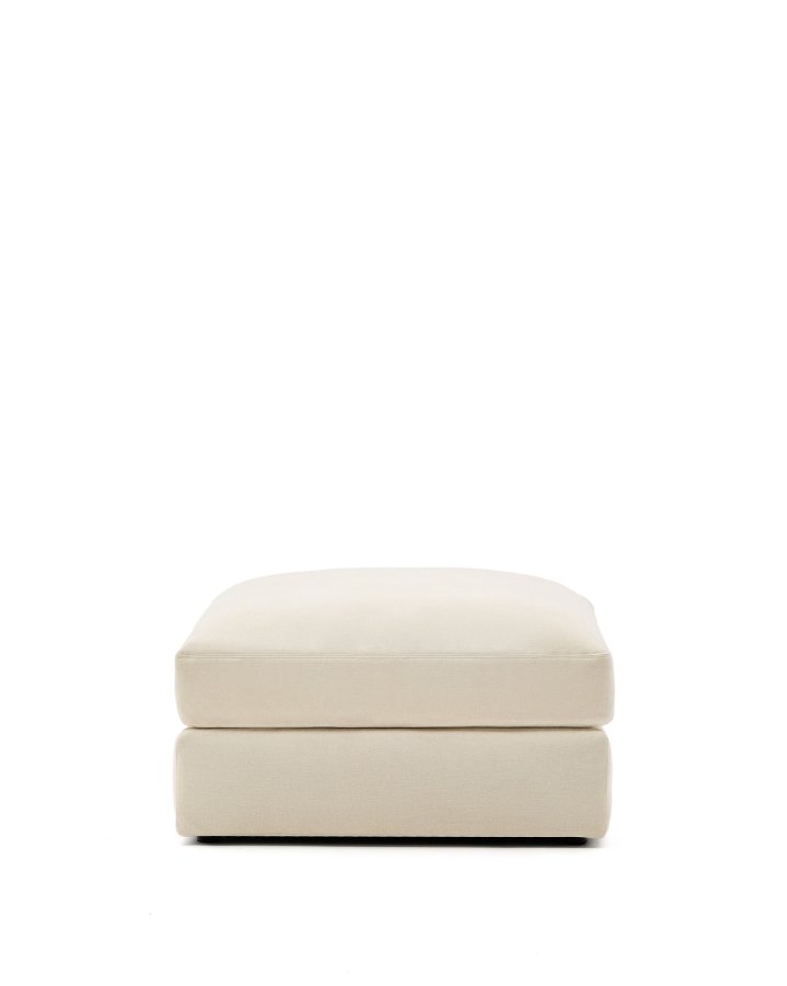 KAVE HOME Alea ecru chenille fodsttte med aftageligt betrk 90 x 90 cm