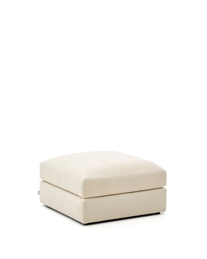 KAVE HOME Alea ecru chenille fodsttte med aftageligt betrk 90 x 90 cm