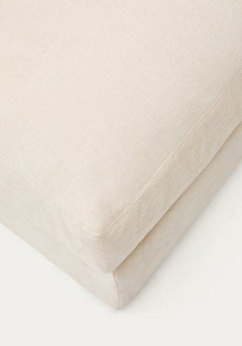 KAVE HOME Alea ecru chenille fodsttte med aftageligt betrk 90 x 90 cm