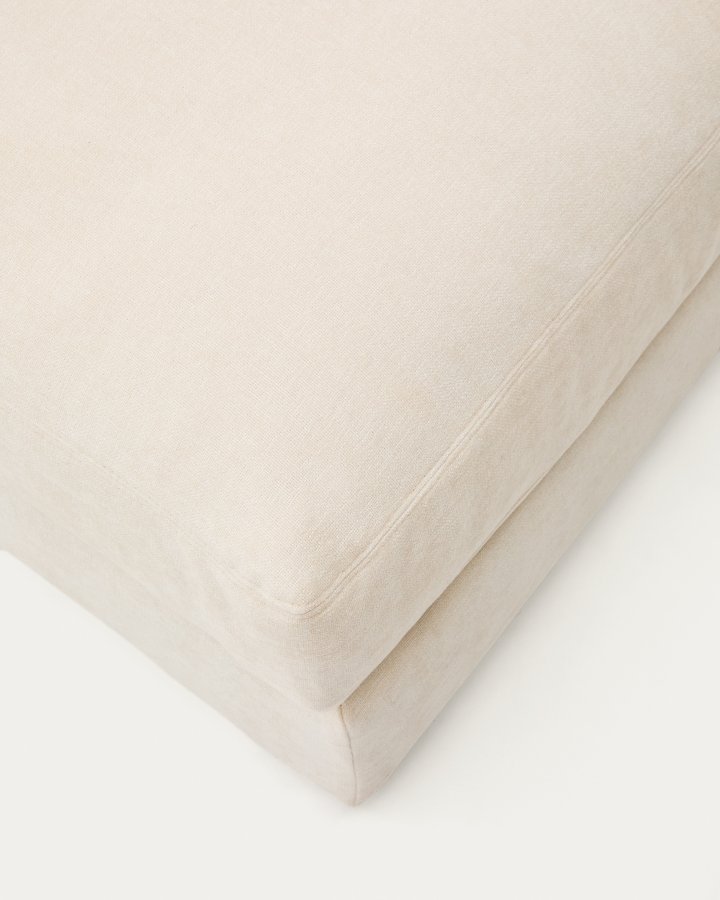 KAVE HOME Alea ecru chenille fodsttte med aftageligt betrk 90 x 90 cm