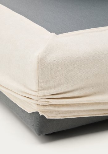 KAVE HOME Alea ecru chenille fodsttte med aftageligt betrk 90 x 90 cm