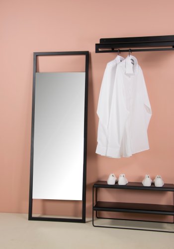 TORNA DESIGN Sasha L vgspejl, rektangulr - spejlglas og sort stl (160x54)