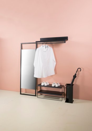 TORNA DESIGN Wave knagerkke, m. hylde - sort stl (B:78)