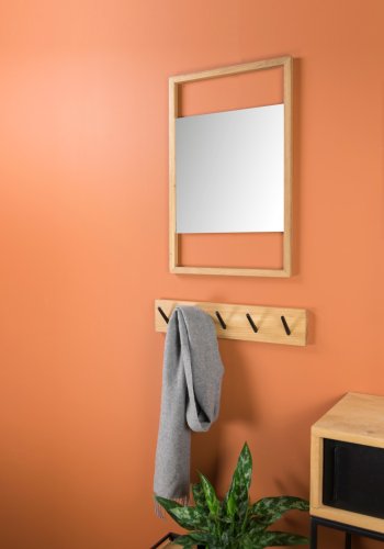 TORNA DESIGN Pic 5 knagerkke, m. 5 knager - natur og sort eg (B:50)