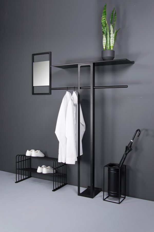 TORNA DESIGN Grille skoreol, m. 2 hylder - sort stl (B:70)