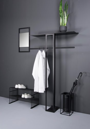 TORNA DESIGN Sasha S vgspejl, rektangulr - spejlglas og sort stl (60x34)